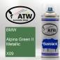 Preview: BMW, Alpina Green II Metallic, X09: 400ml Sprühdose, von ATW Autoteile West.